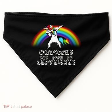 Unicorns Are Born In September Birthday USA-Made Doggie Bandana