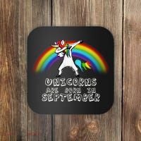 Unicorns Are Born In September Birthday Coaster thumb 0