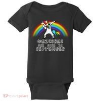 Unicorns Are Born In September Birthday Baby Bodysuit thumb 0