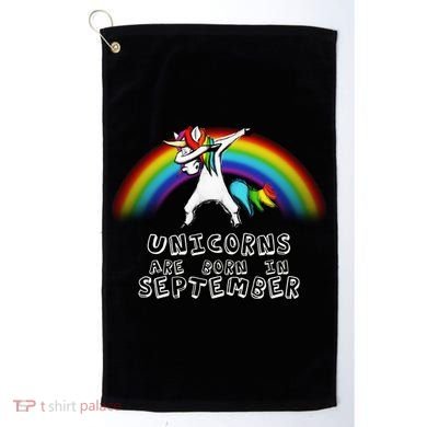 Unicorns Are Born In September Birthday Golf Towel