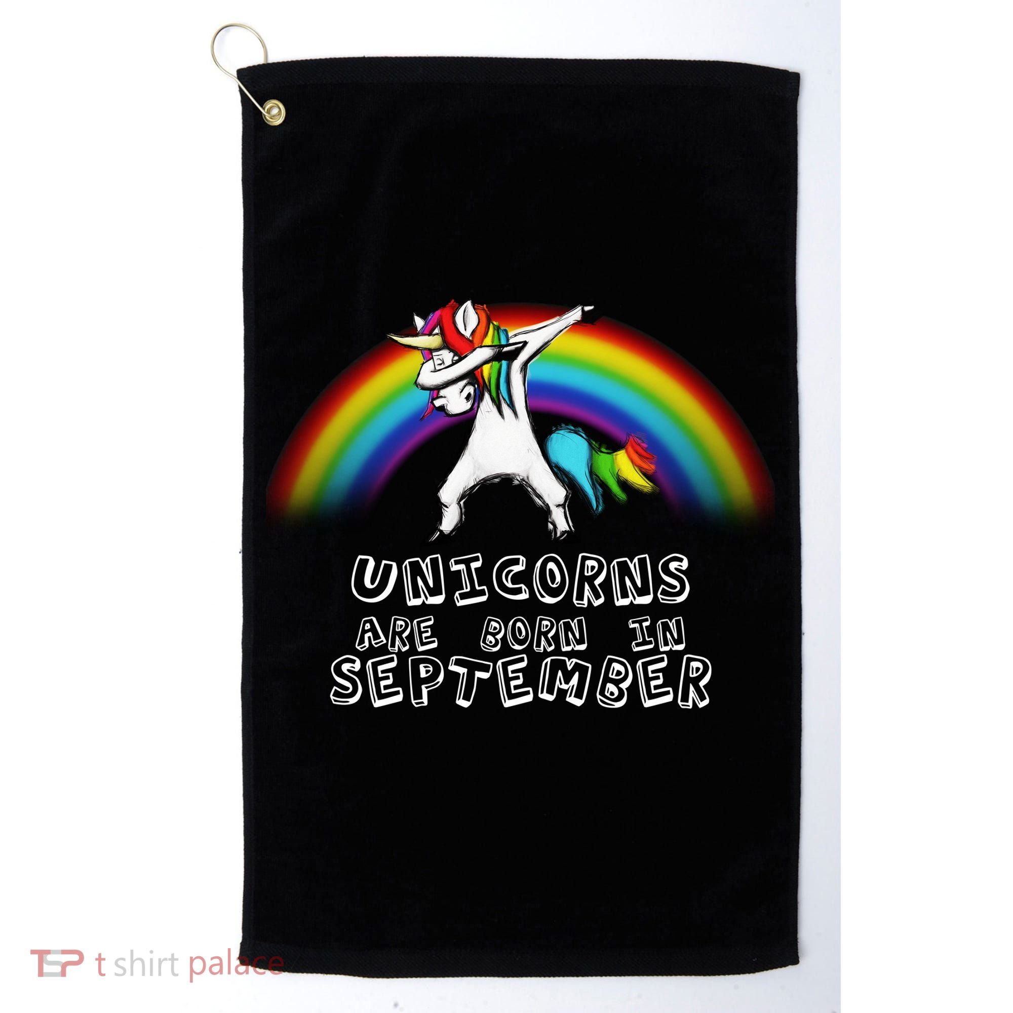 Unicorns Are Born In September Birthday Golf Towel