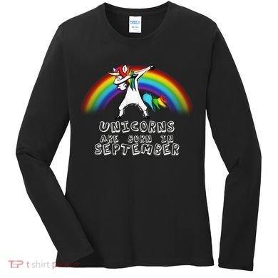 Unicorns Are Born In September Birthday Women's Long Sleeve Shirt