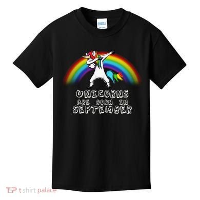 Unicorns Are Born In September Birthday Kids T-Shirt