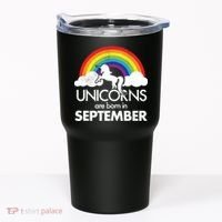Unicorns Are Born In September Rainbow Retro Tumbler thumb 0