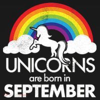 Unicorns Are Born In September Rainbow Retro Ornament thumb 1