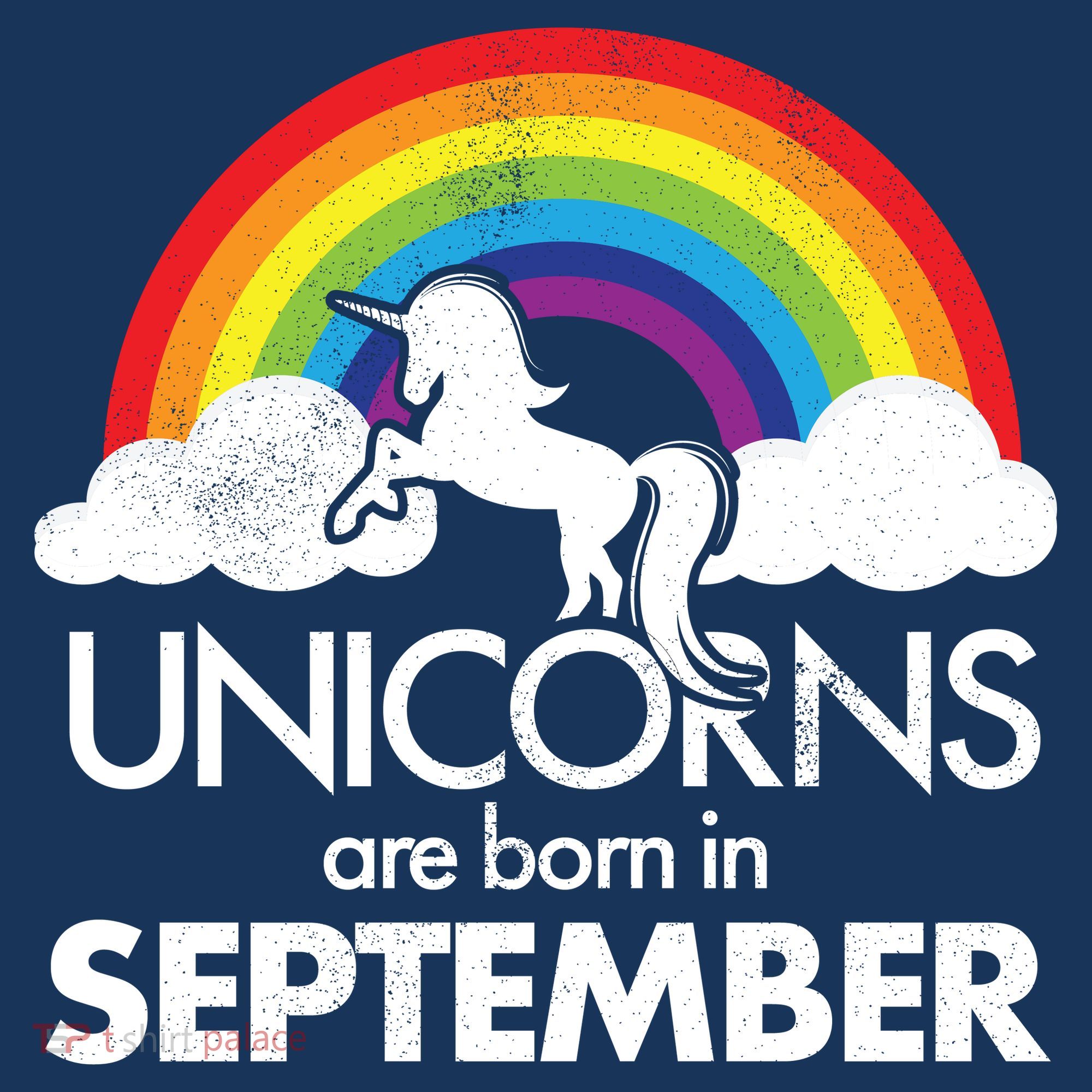 Unicorns Are Born In September Rainbow Retro Women's Hoodie