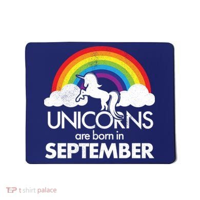 Unicorns Are Born In September Rainbow Retro Mousepad