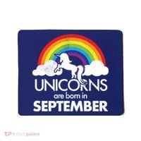 Unicorns Are Born In September Rainbow Retro Mousepad thumb 0
