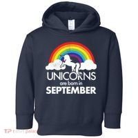 Unicorns Are Born In September Rainbow Retro Toddler Hoodie thumb 0