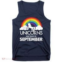 Unicorns Are Born In September Rainbow Retro Tank Top thumb 0