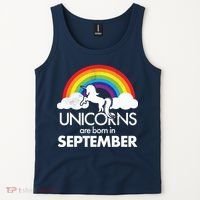 Unicorns Are Born In September Rainbow Retro Tank Top thumb 2
