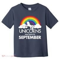 Unicorns Are Born In September Rainbow Retro Toddler T-Shirt thumb 0