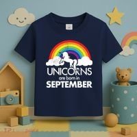 Unicorns Are Born In September Rainbow Retro Toddler T-Shirt thumb 3