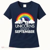 Unicorns Are Born In September Rainbow Retro Women's T-Shirt thumb 0