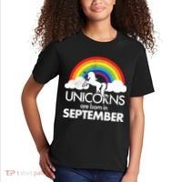 Unicorns Are Born In September Rainbow Retro Kids T-Shirt thumb 2