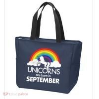 Unicorns Are Born In September Rainbow Retro Tote Bag thumb 3