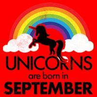 Unicorns Are Born In September Rainbow Retro Santa Hat thumb 1