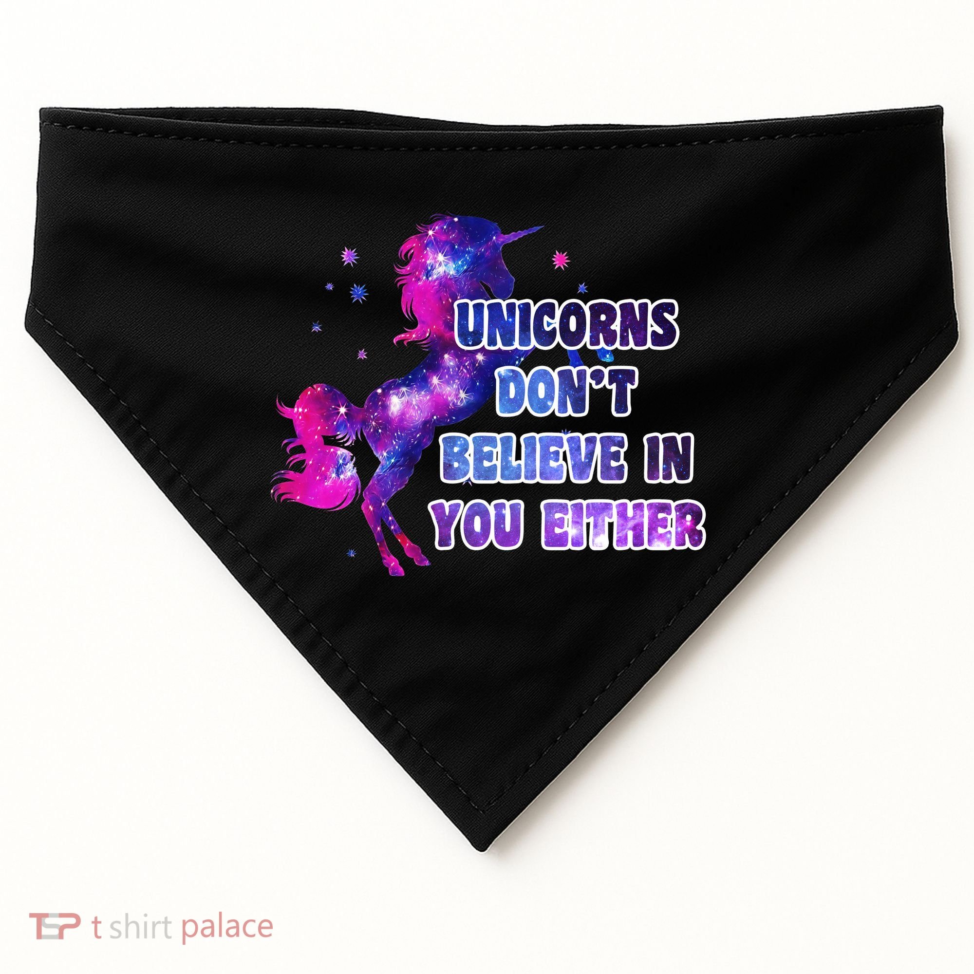 Unicorns Don't Believe In You Either USA-Made Doggie Bandana
