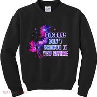Unicorns Don't Believe In You Either Kids Sweatshirt thumb 0