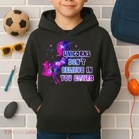 Unicorns Don't Believe In You Either Kids Hoodie thumb 2