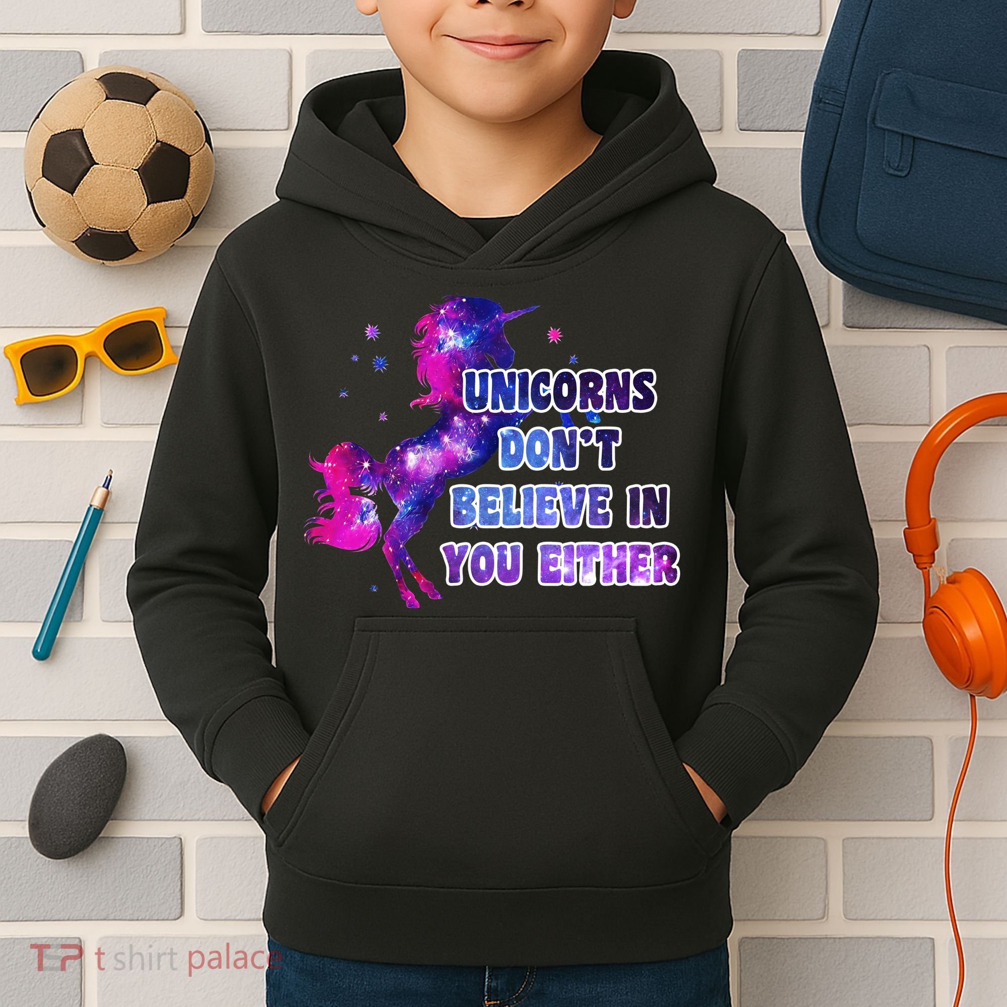 Unicorns Don't Believe In You Either Kids Hoodie