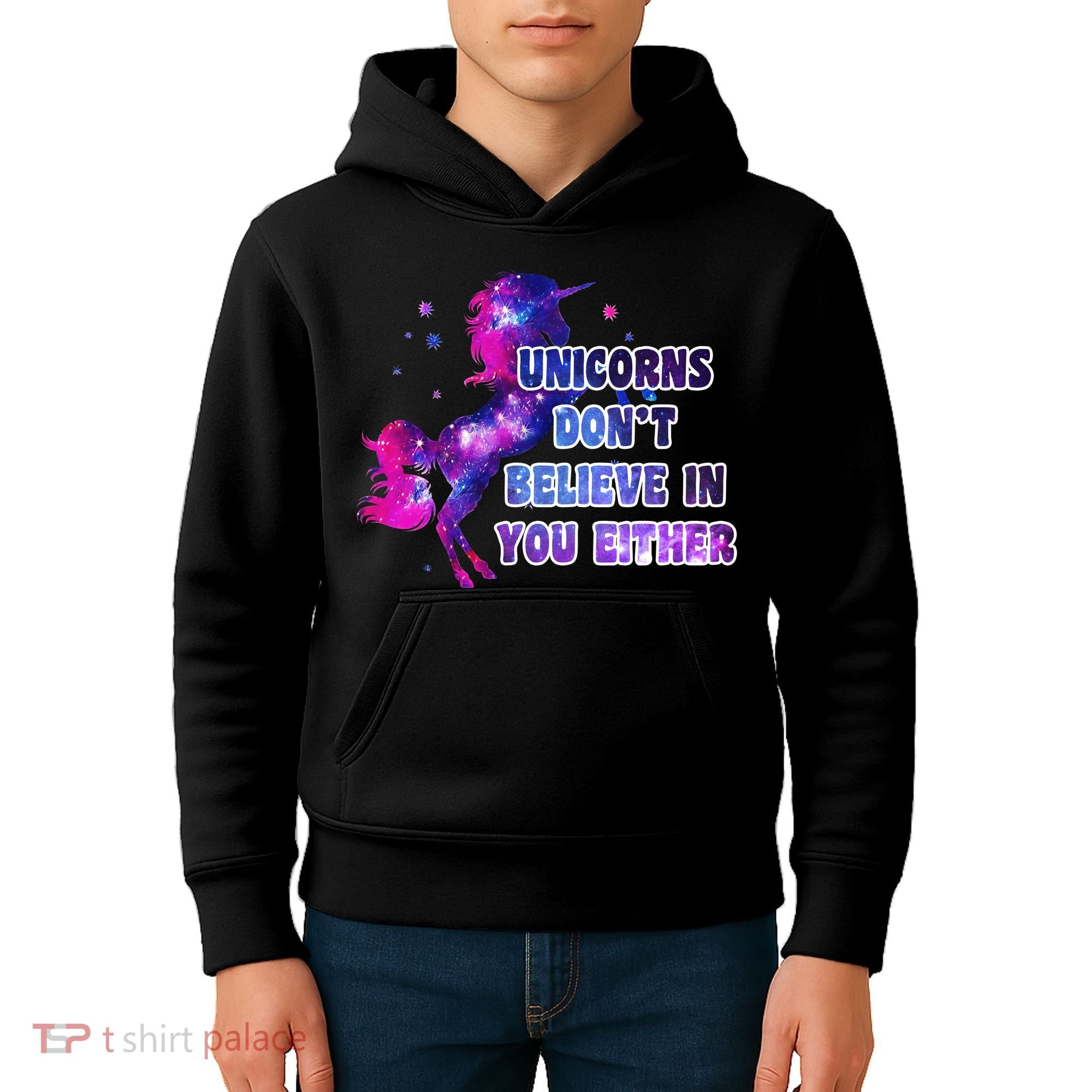 Unicorns Don't Believe In You Either Kids Hoodie
