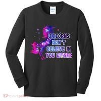 Unicorns Don't Believe In You Either Kids Long Sleeve Shirt thumb 0