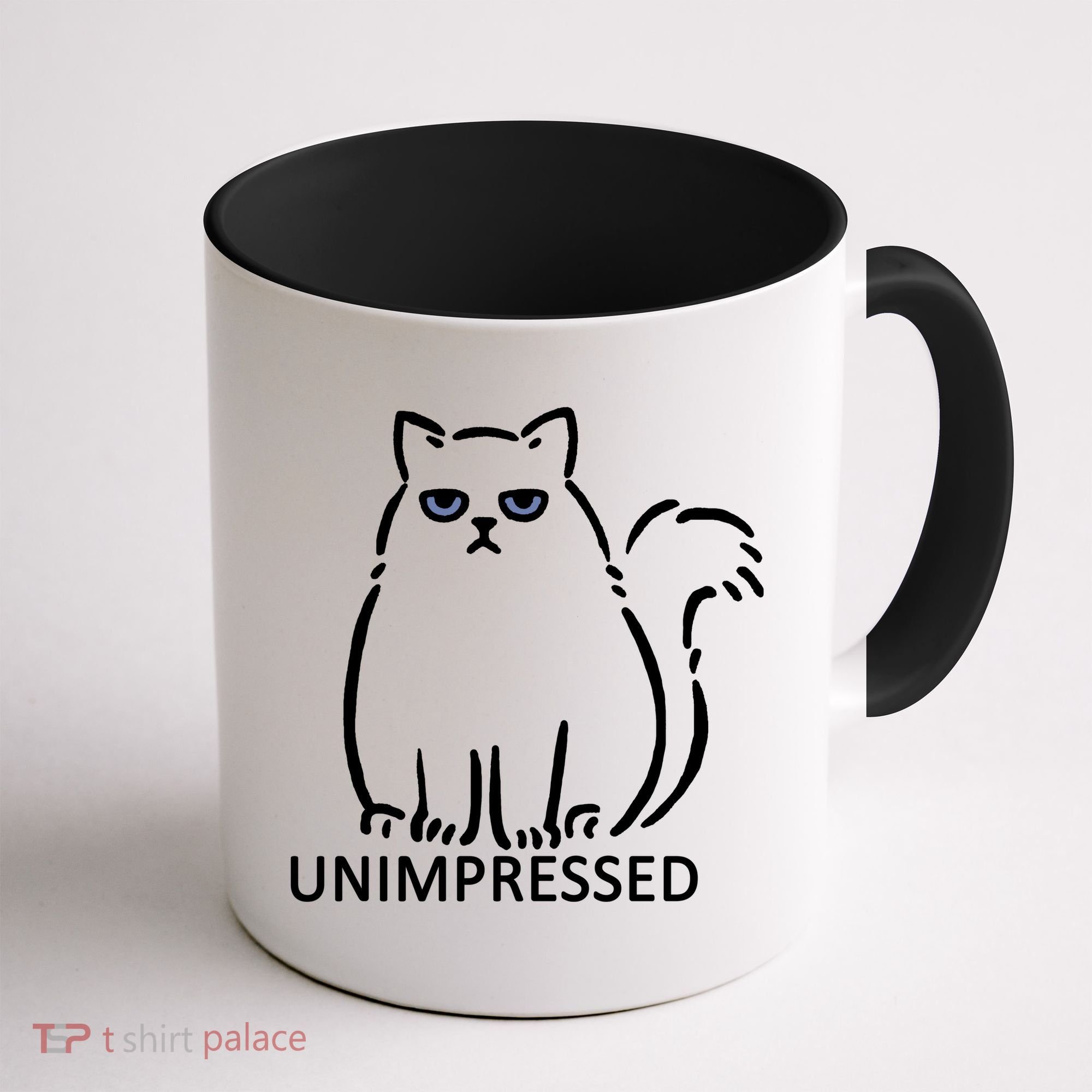 Unimpressed Funny Angry Cat Coffee Mug