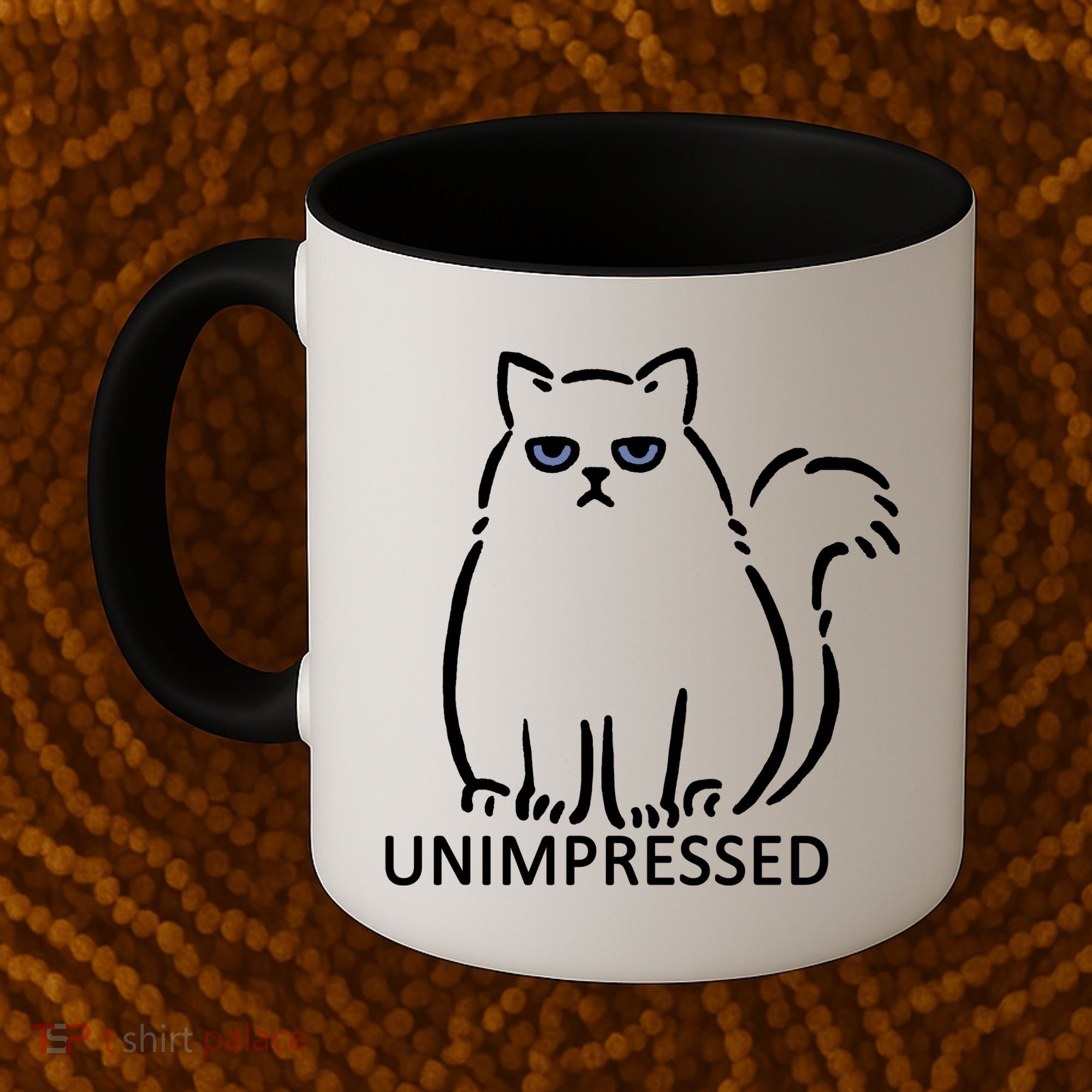 Unimpressed Funny Angry Cat Coffee Mug