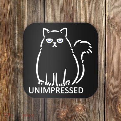Unimpressed Funny Angry Cat Coaster