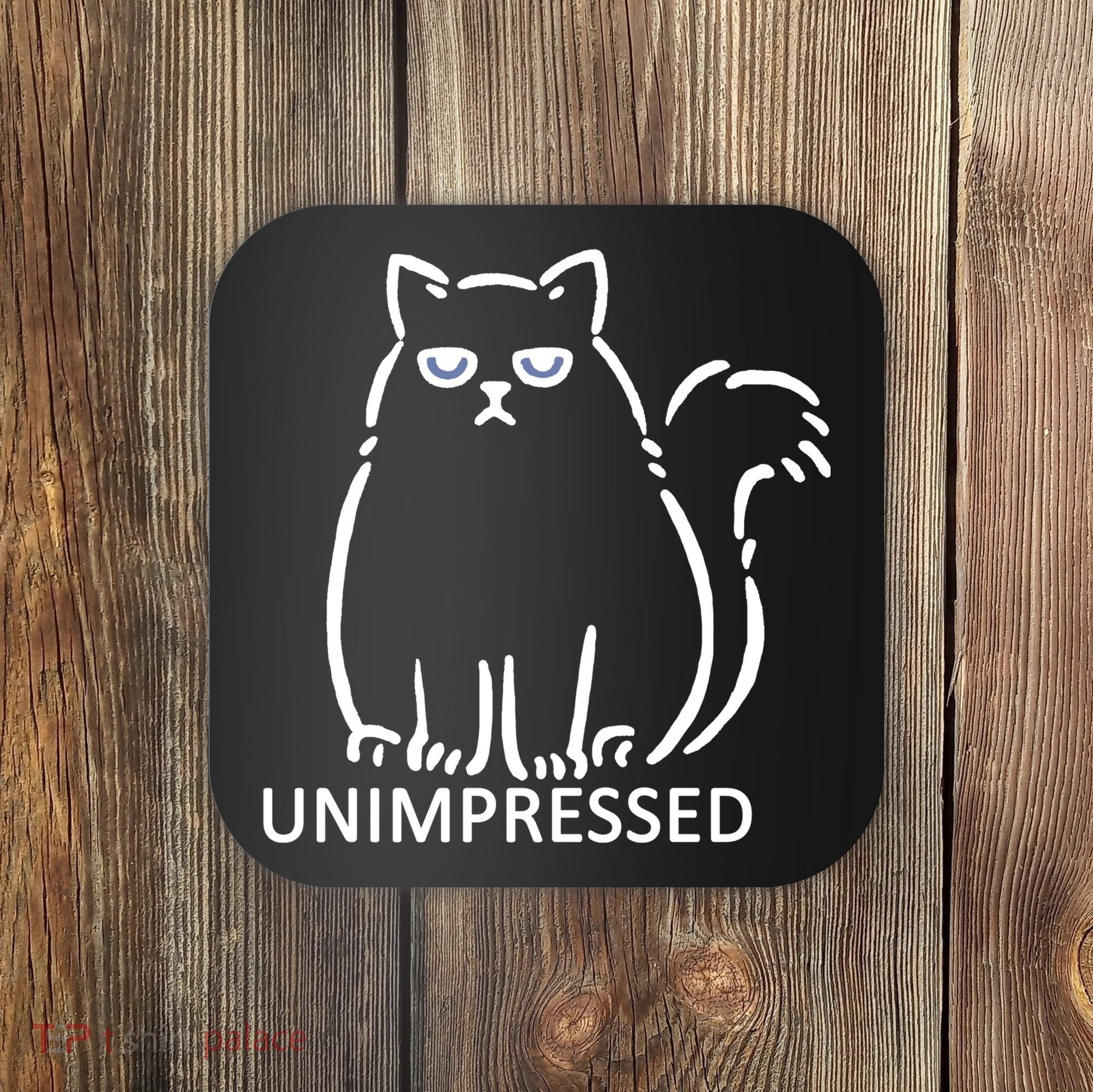 Unimpressed Funny Angry Cat Coaster