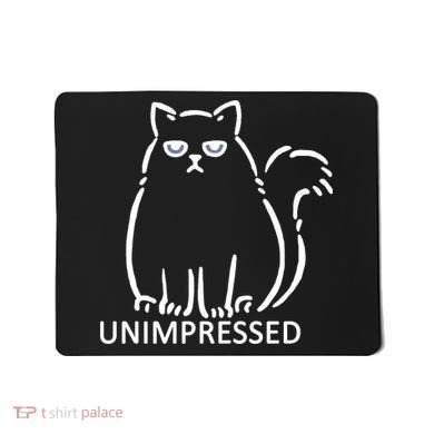 Unimpressed Funny Angry Cat Mousepad