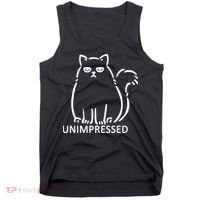 Unimpressed Funny Angry Cat Tank Top thumb 0