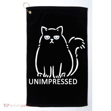 Unimpressed Funny Angry Cat Golf Towel