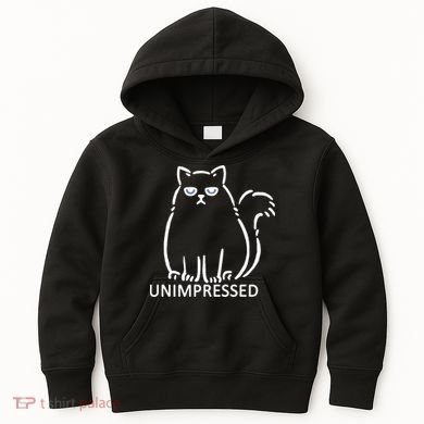 Unimpressed Funny Angry Cat Kids Hoodie