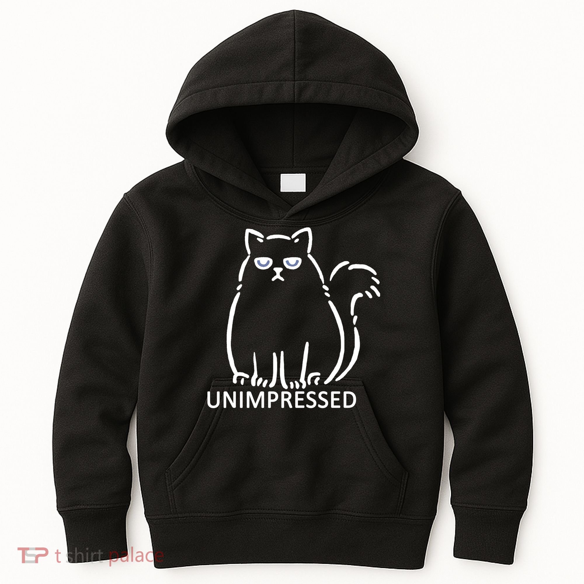 Unimpressed Funny Angry Cat Kids Hoodie