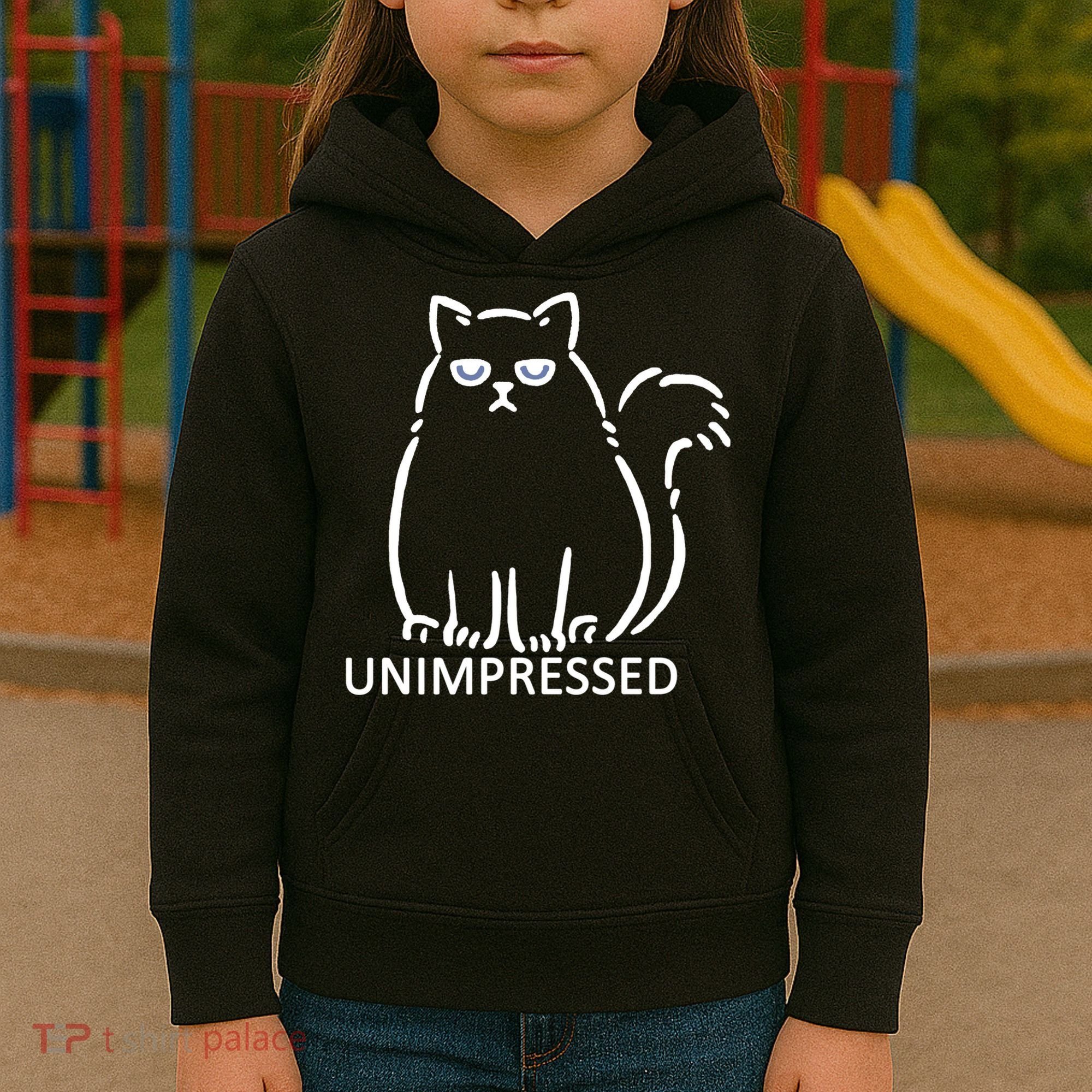Unimpressed Funny Angry Cat Kids Hoodie