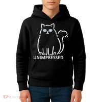 Unimpressed Funny Angry Cat Kids Hoodie thumb 4