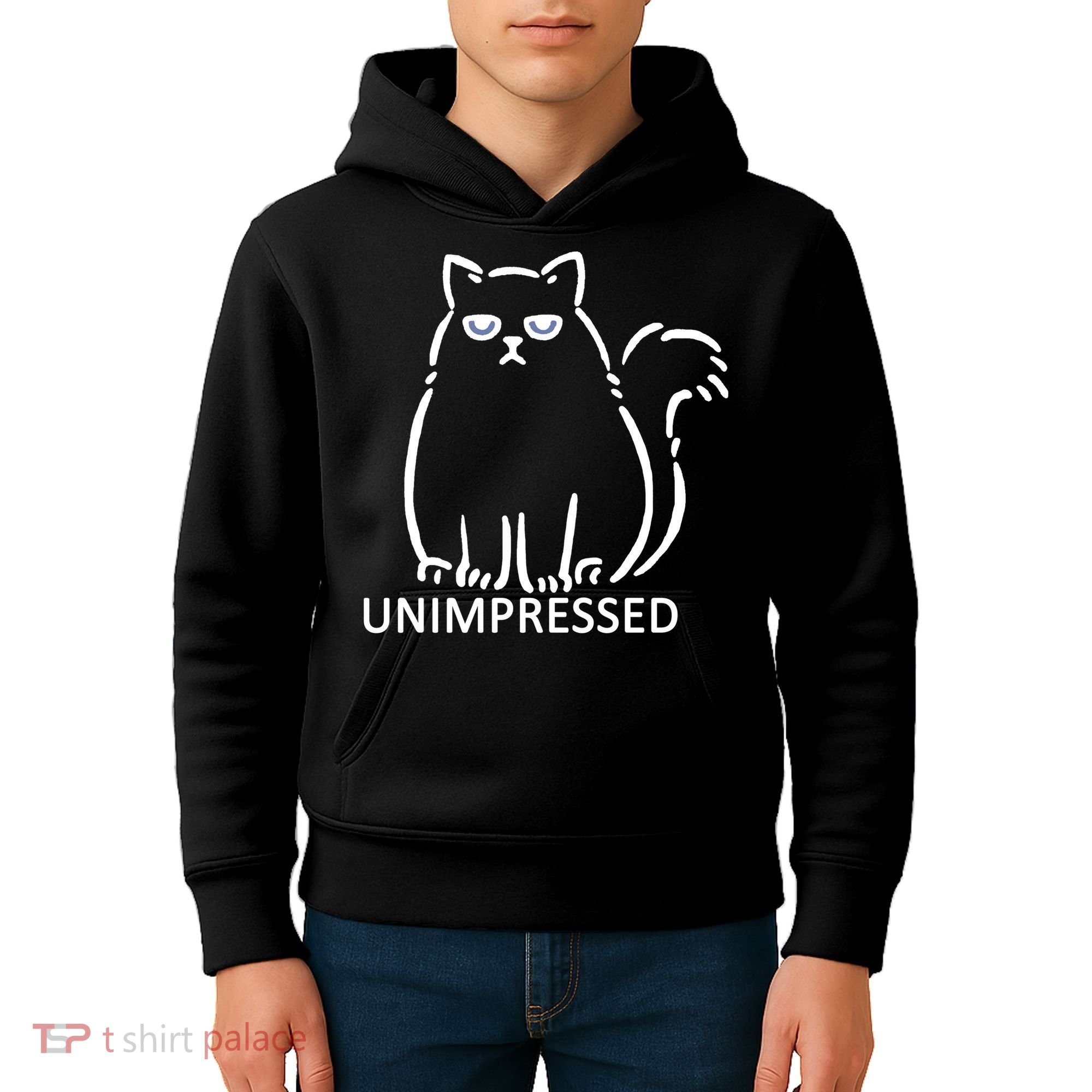 Unimpressed Funny Angry Cat Kids Hoodie