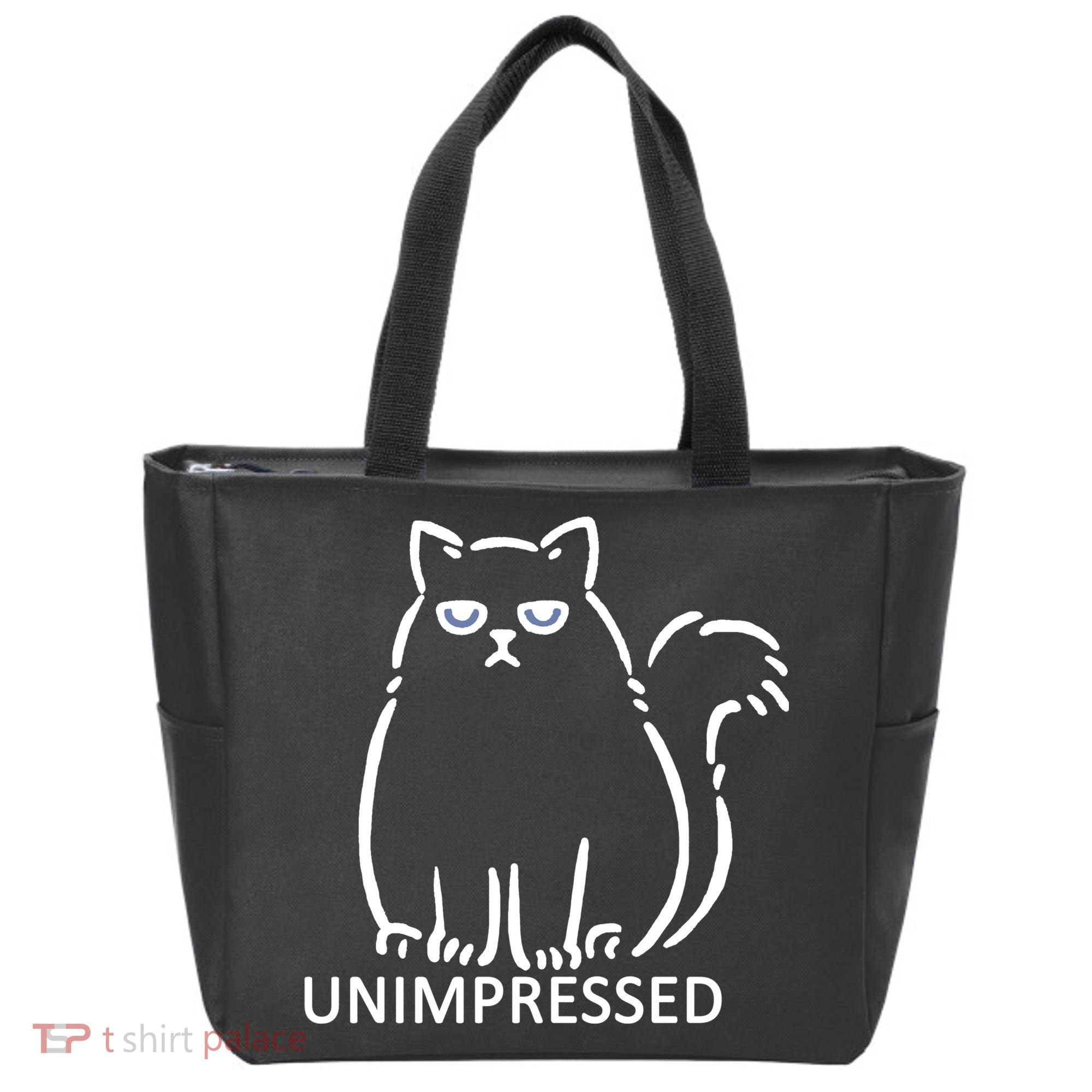 Unimpressed Funny Angry Cat Tote Bag