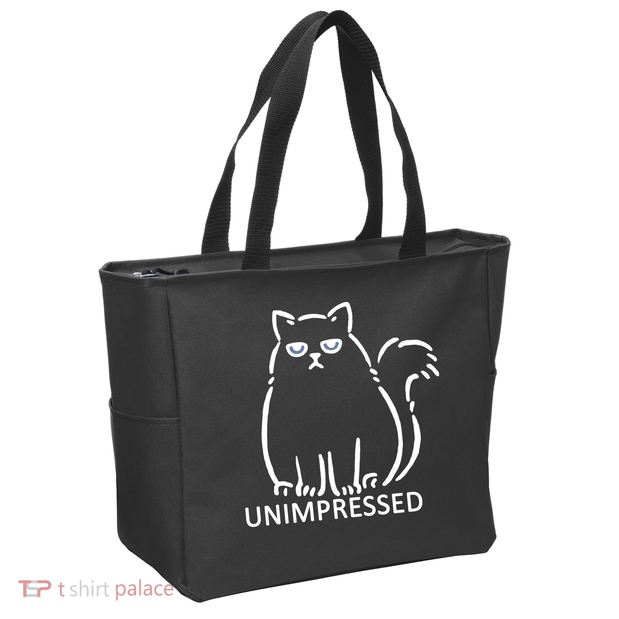 Unimpressed Funny Angry Cat Tote Bag
