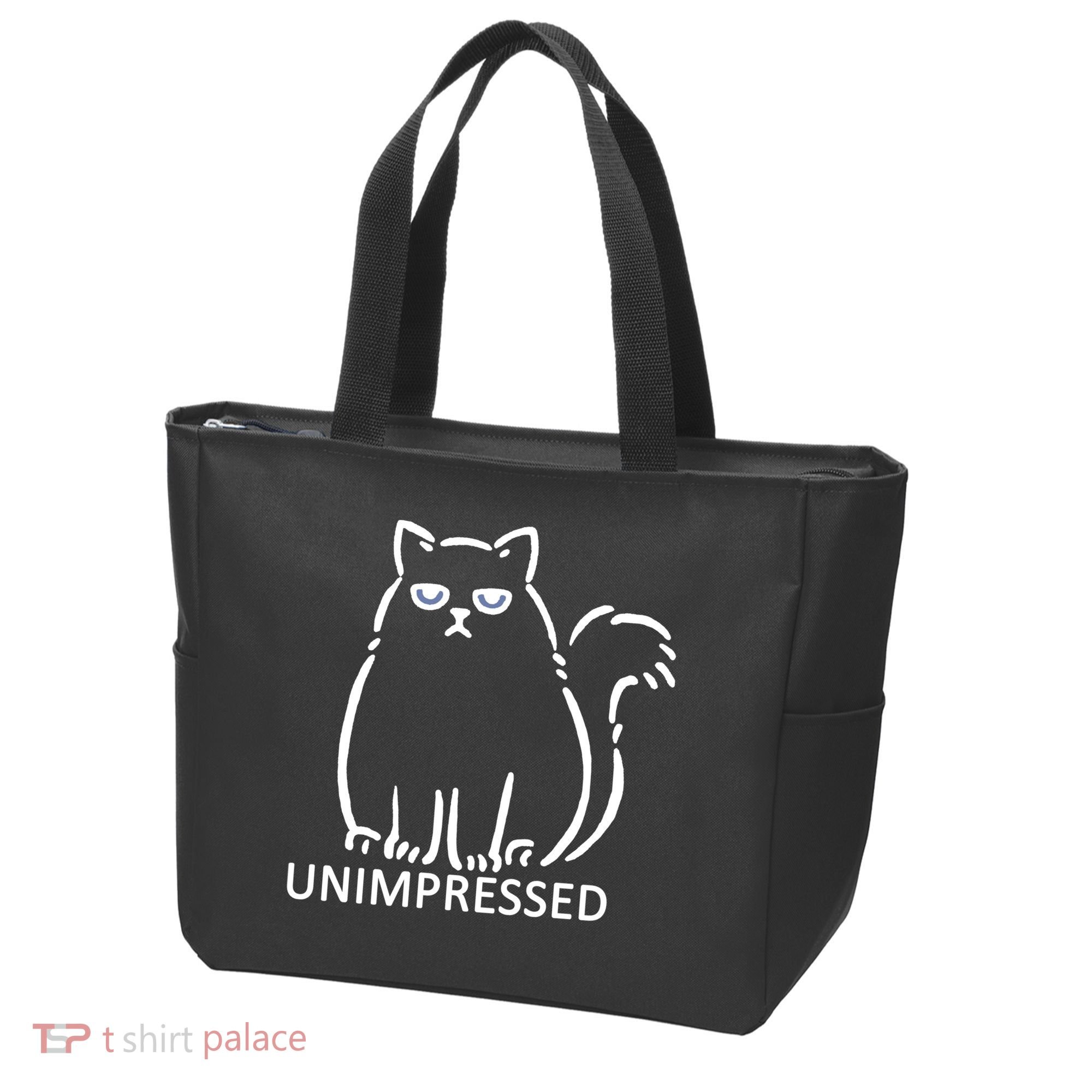 Unimpressed Funny Angry Cat Tote Bag