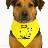 Unimpressed Funny Angry Cat USA-Made Doggie Bandana thumb 1