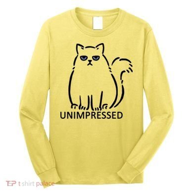 Unimpressed Funny Angry Cat Long Sleeve Shirt