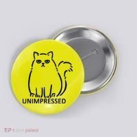 Unimpressed Funny Angry Cat Button thumb 0