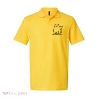 Unimpressed Funny Angry Cat Polo thumb 0