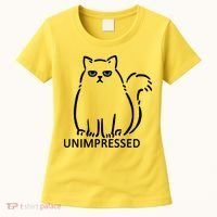 Unimpressed Funny Angry Cat Women's T-Shirt thumb 0