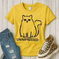Unimpressed Funny Angry Cat Women's T-Shirt thumb 3
