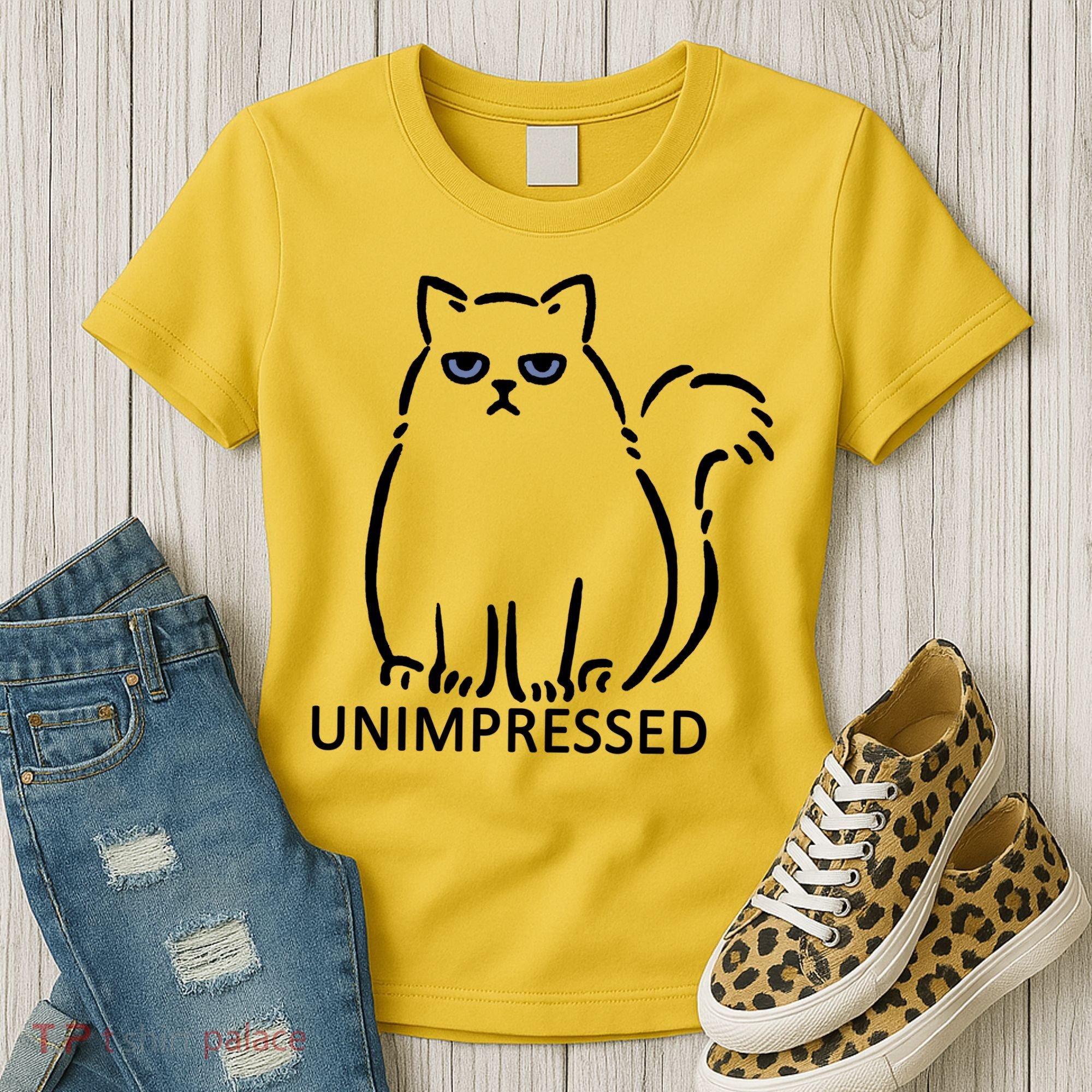 Unimpressed Funny Angry Cat Women's T-Shirt