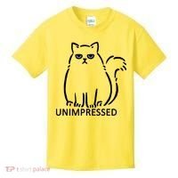 Unimpressed Funny Angry Cat Kids T-Shirt thumb 0
